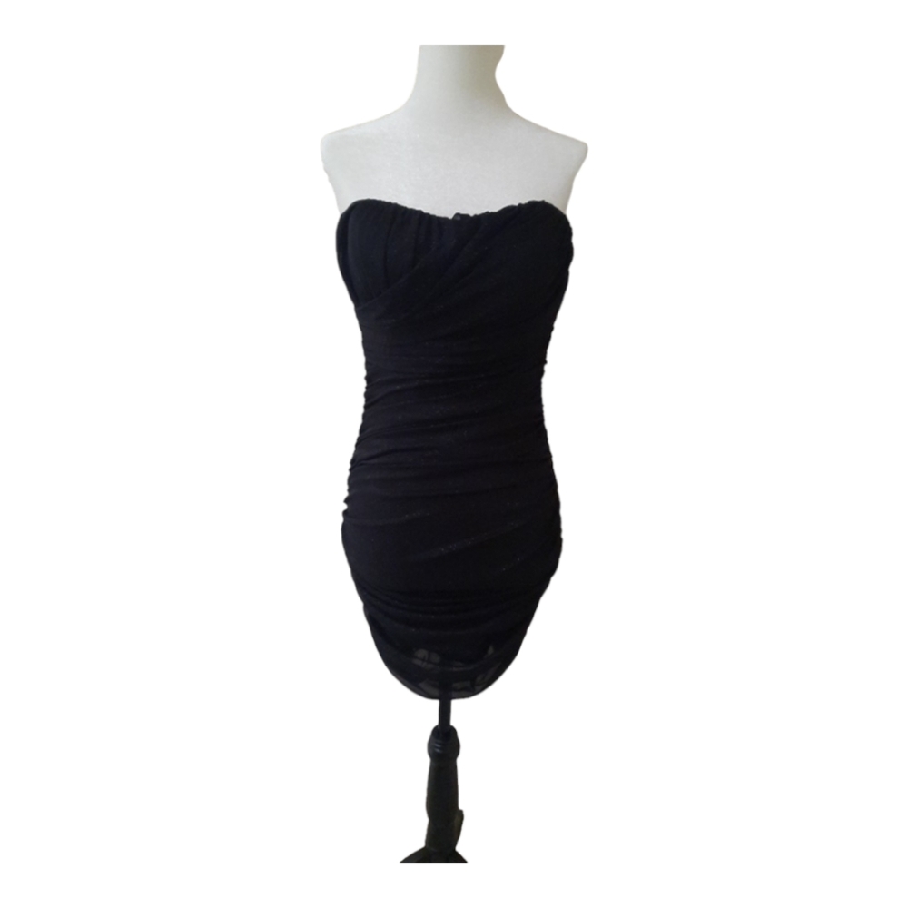 New Black Sparkly Glittering Bodycon Zip Dress Womens By Speechless Size Small